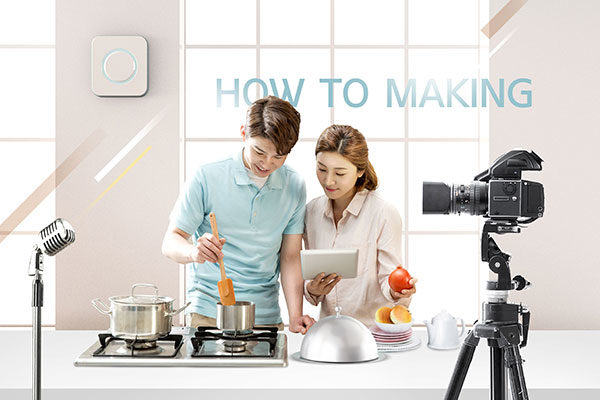 美食烹饪教程直播主题海报设计素材