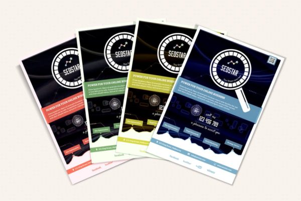 SEO数字营销服务传单设计模板 SEO Star Flyer