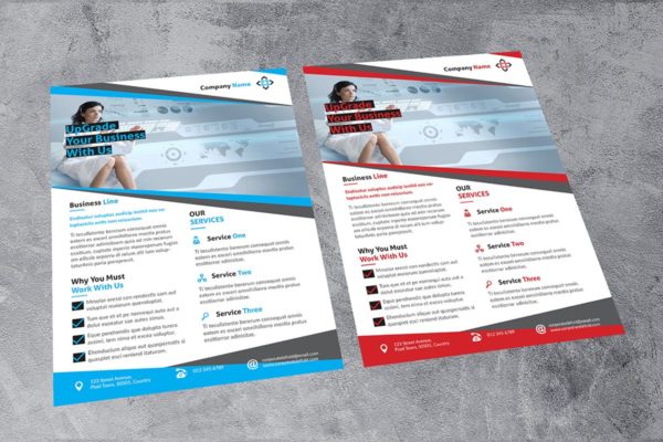 经典通用型商业公司海报传单设计 Corporate Flyer