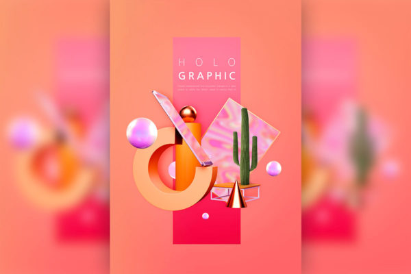 全息幻彩渐变色彩创意海报设计素材