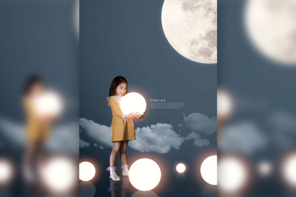 唯美梦境月亮创意晚安海报设计素材