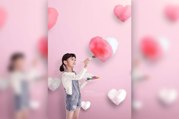 爱心儿童绘画主题创意海报