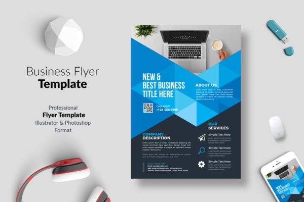 商务风格企业宣传传单设计模板04 Business Flyer Template 04