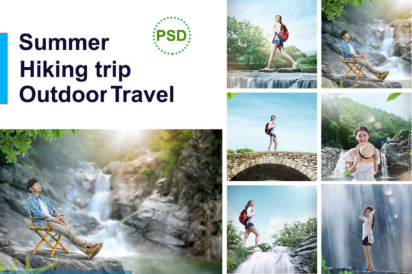 夏季户外大自然旅行海报设计模板