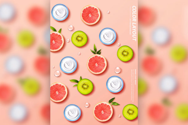 夏季热带水果促销海报设计模板