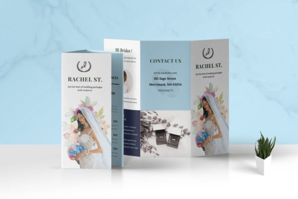 三折页婚礼婚宴策划公司传单设计模板