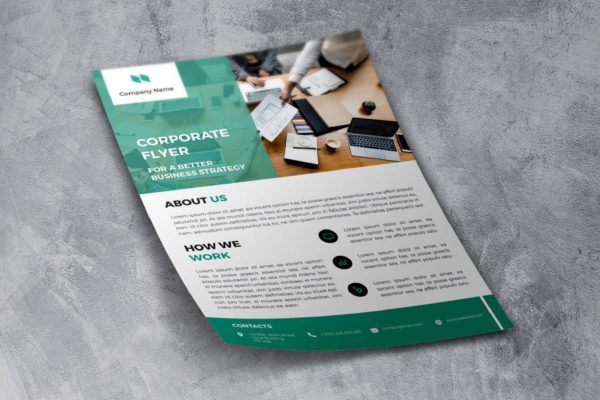 企业/公司宣传推广传单PSD模板 Coorporate Flyer Template