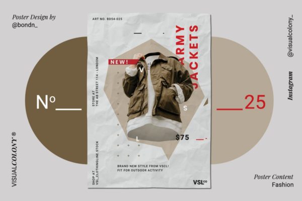 时尚服装商店折扣促销活动海报 Fashion Poster