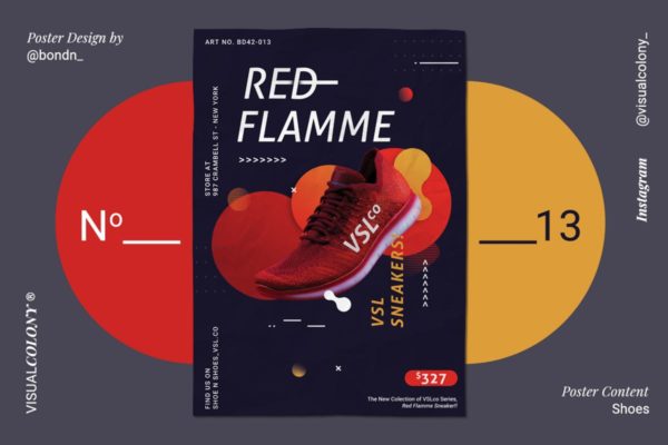 潮鞋单品促销海报设计模板 Shoes Poster