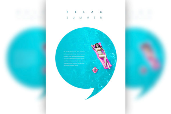 极简风格海边度假夏季主题活动海报素材