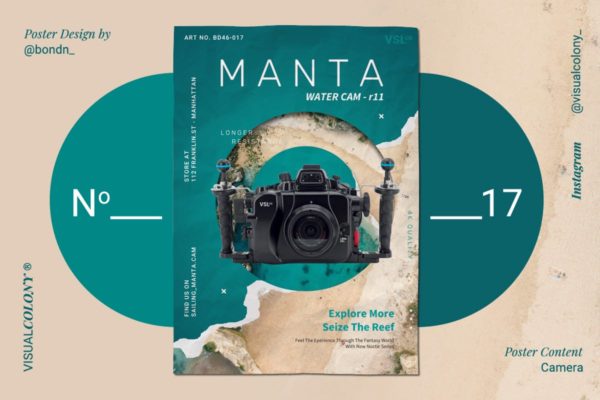 摄影器械单反相机新品发布海报设计模板 Photography Poster