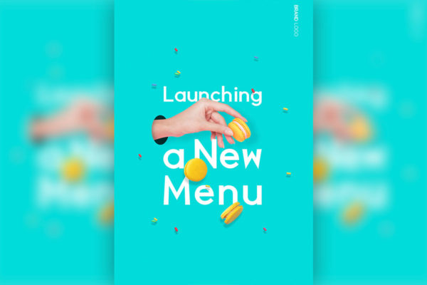 简约风格马卡龙甜点广告海报设计模板