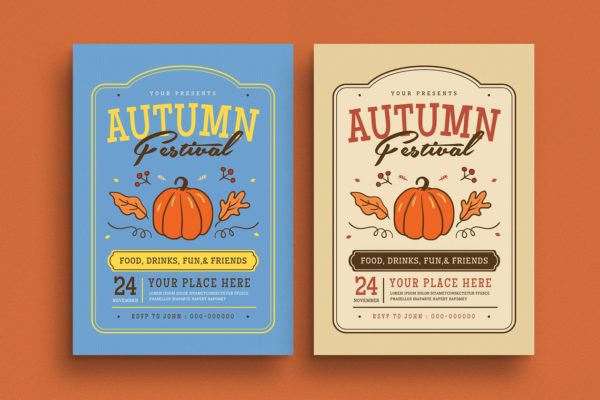 秋季节日聚会宣传单设计模板 Fall Festival Flyer