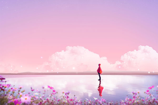 秋天花海唯美景色图片psd素材