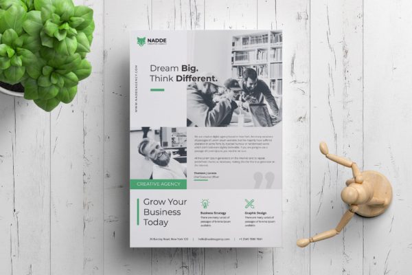 优雅简约企业宣传海报传单设计PSD模板 Corporate Flyer