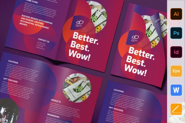 广告代理公司宣传单设计模板 Advertising Agency Brochure Bifold