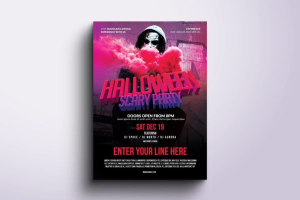 万圣节DJ音乐派对活动传单海报设计模板 Halloween Party Poster & Flyer