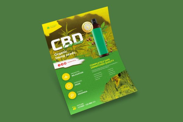 烟草制品/电子烟烟油宣传推广海报设计模板 Hemp Products Flyer