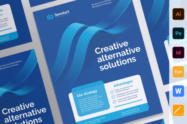 SEO/SEM推广服务企业介绍海报设计模板 SEO Agency Poster