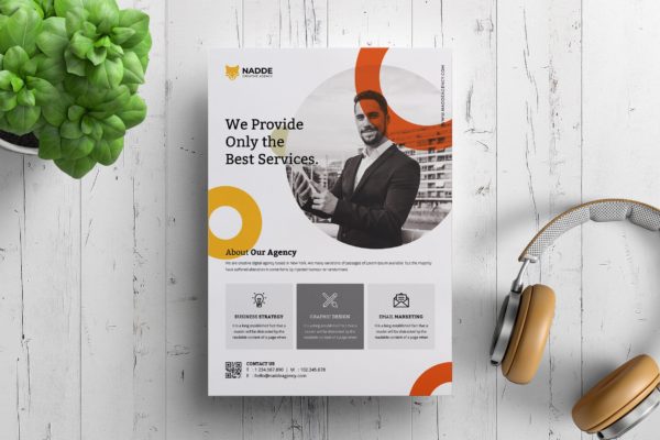 设计营销服务公司简介传单设计模板 Corporate Flyer