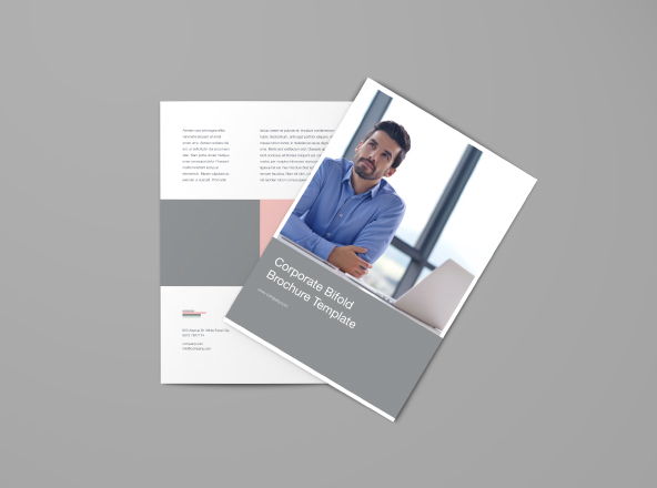 对折页企业宣传单设计模板 Bifold Brochure Template