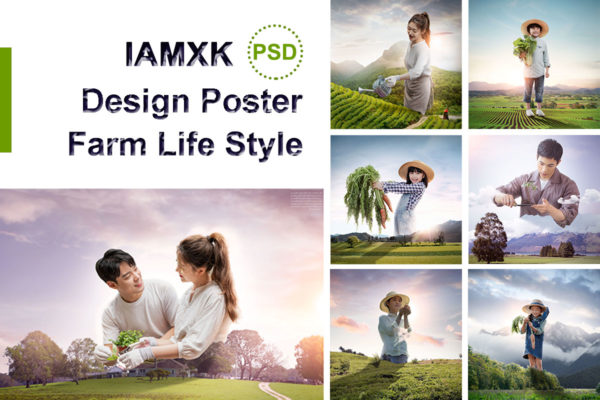 悠闲自在的农场生活主题海报设计套装V.2
