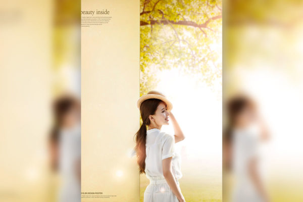 金秋十月美女海报设计模板[PSD]