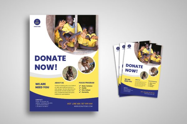 非营利组织慈善机构宣传海报设计模板 Charity Flyer