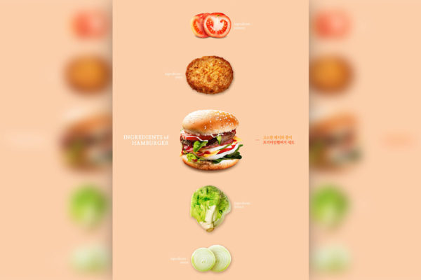 多层汉堡包食品广告宣传海海报设计模板