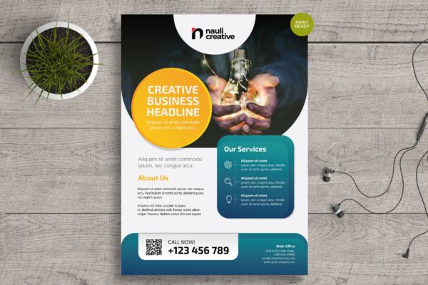 服务类企业简介海报传单设计PSD&AI模板 Corporate Business Flyer PSD and Vector Vol.13