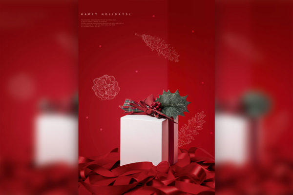 圣诞节礼物赠送海报psd模板