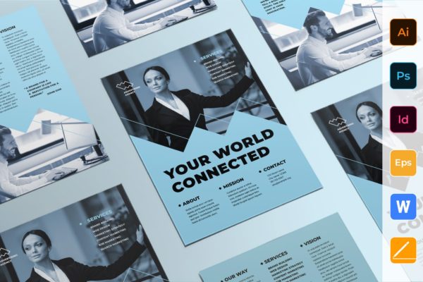 广告顾问/广告经销商传单海报设计模板 Advertising Consultant Flyer