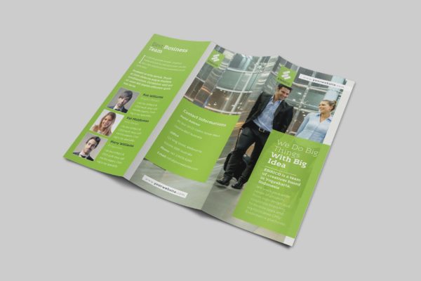 竖版三折页公司/企业简介宣传单设计模板 Enrico Business Trifold