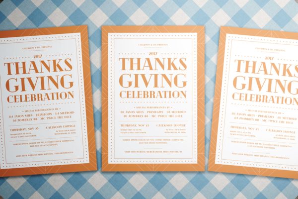 感恩节音乐会主题海报传单设计模板 Thanksgiving Flyer