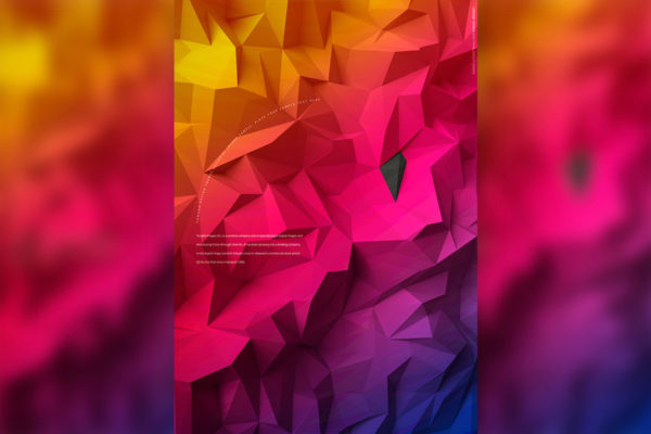 炫彩渐变几何三角形海报模板psd素材