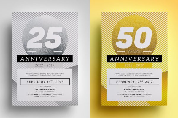 周年纪念活动邀请海报设计模板 Anniversary Invitation