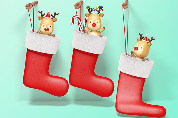 卡通3D圣诞袜高清海报图片素材[PSD]