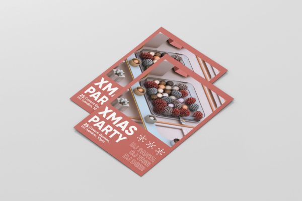 3D建模场景圣诞节活动海报设计模板 Christmas Event Poster