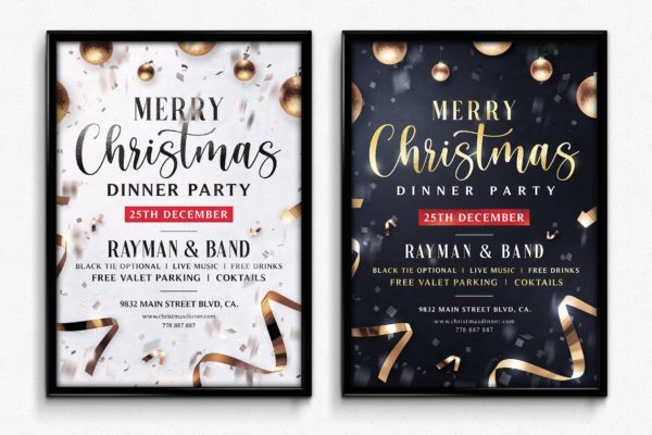 圣诞节庆祝主题海报传单设计模板v4 Christmas Flyer Template Vol.4