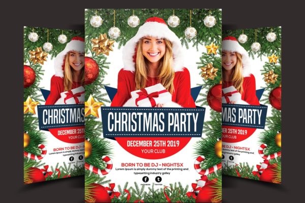 圣诞趴圣诞活动传单模板  Christmas Flyer