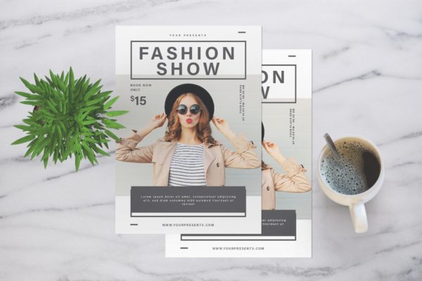时尚女装网上促销活动海报传单设计模板 Fashion Show Flyer