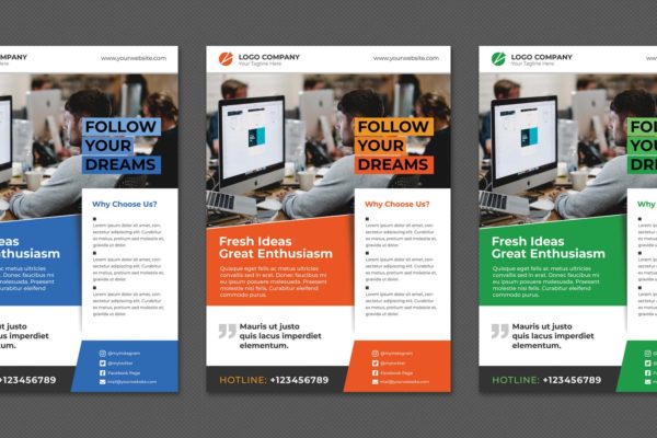 多行业适用企业简介/企业宣传海报传单设计模板 Simple Multipurpose Flyer