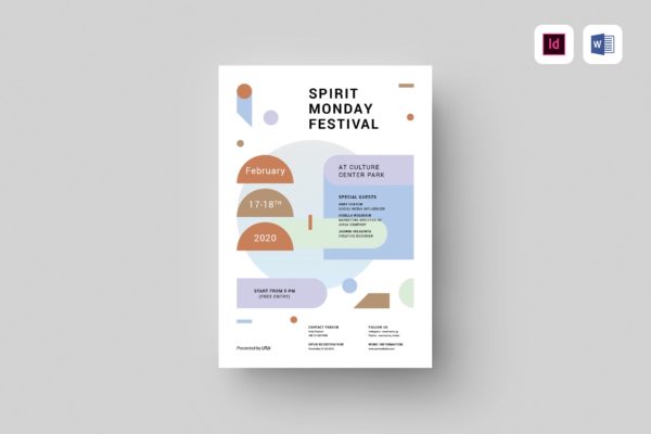 现代艺术主题展览活动海报设计模板 Poster