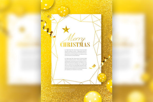 高端大气设计风格的圣诞派对活动邀请传单/海报模板