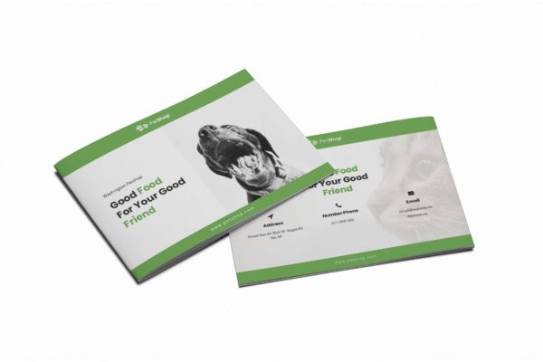 宠物店/宠物医院A5宣传册设计模板 Pet Shop A5 Brochure Template