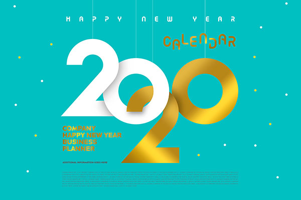 2020年新年快乐主题海报psd素材