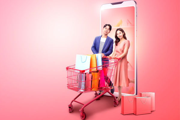 5G网络生活主题网上购物活动宣传海波设计模板