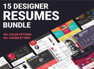 45种专业的设计师高端简历设计模版PSD套装打包（PSD，500MB＋）