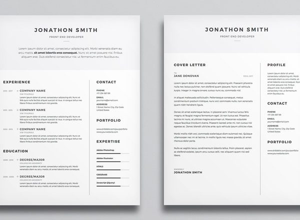 超简洁个人高端简历设计模板 Clean Resume/CV Template