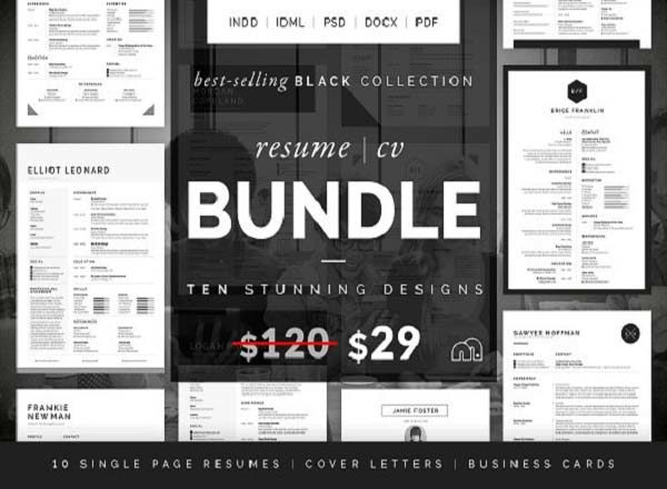 有逼格的黑色系列高端简历设计模板